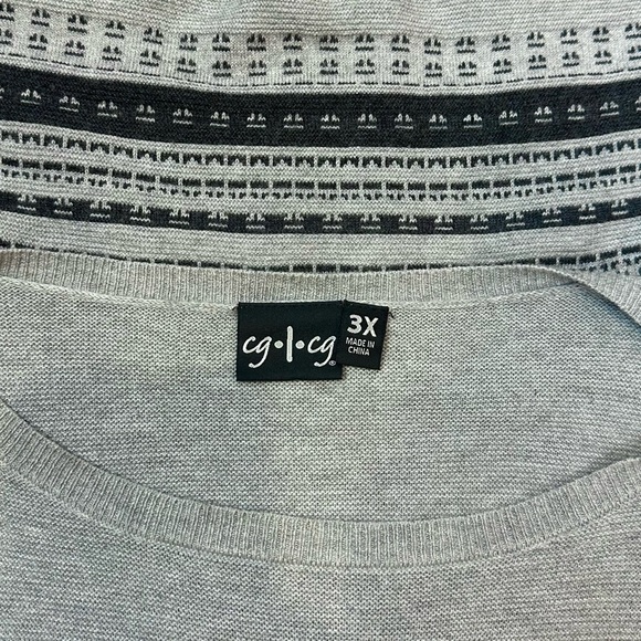 SOLD 🛍️ Cg.l.Cg Women’s Cotton Grey Printed Knit Sweater Tunic Plus 3X - Picture 7 of 7